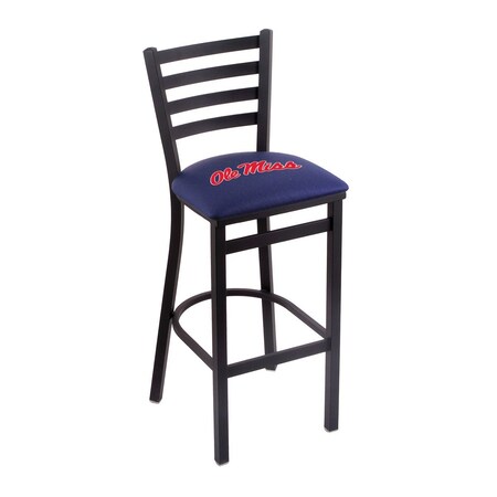 Holland Bar Stool Co 25" Blk Wrinkle Ole' Miss Stationary Counter Stool, Ladder Back L00425MssppU
