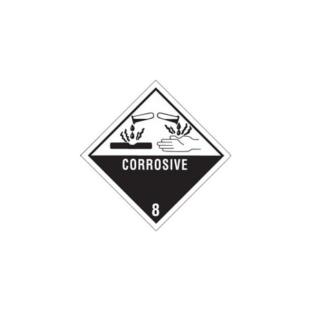 Bubblefast 4 x 4'' - ''Corrosive - 8'' Labels BFDL5240
