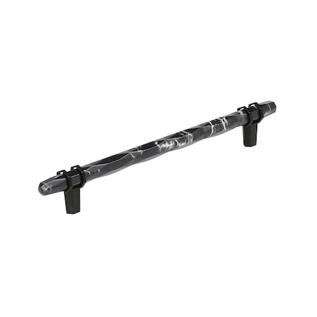 Amerock Carrione 8 inch 203mm Center-to-Center Marble Black/Black Bronze Cabinet Pull BP36663MBKBBR