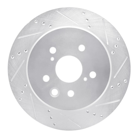 Dynamic Friction Co DFC Brake Rotor - Drilled and Slotted - Silver 631-75036R
