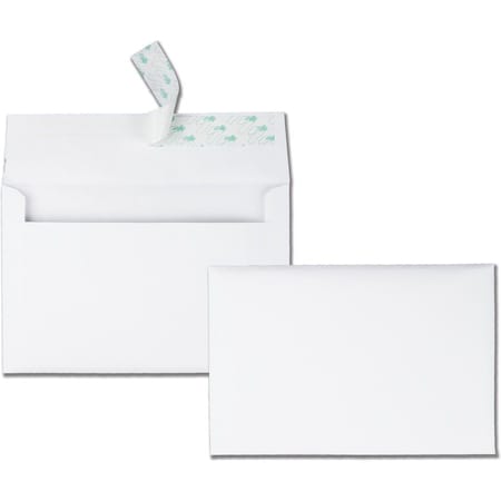 Quality Park Greeting Card/Invitation Envelope, 5-3/4" x 8-3/4", White, 100/Box 10750