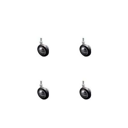 Service Caster 2.25 Inch Bright Chrome Soft Tread Ball Caster - 3/8 Inch Threaded Stem, 4PK SCC-TS01S214-DCR-BC-381634-4