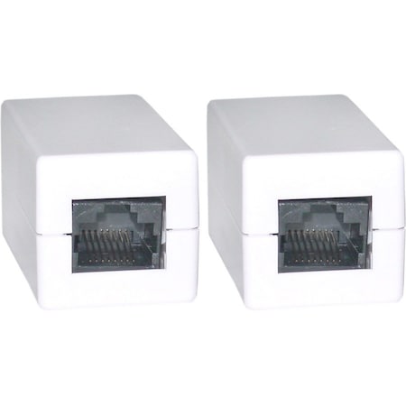 Cable Wholesale Unshielded Cat5e Coupler, White, RJ45 Female 30X6-02400WH