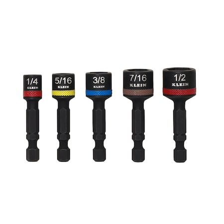 Klein Tools Magnetic Power Nut Setters, 2-Inch Shaft, 5-Piece 32925S
