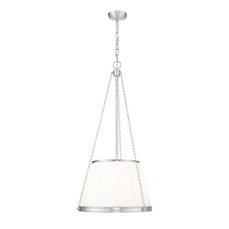 Z-Lite Madeline 5 Light Pendant, Brushed Nickel/White, 18 In W x 36.75 In H 1954P18-BN