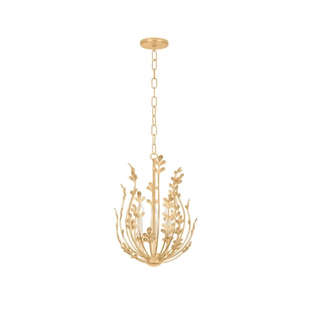 Troy Lighting Delmore 14.5in wide 3 Light Chandelier in Vintage Gold Leaf F4615-VGL