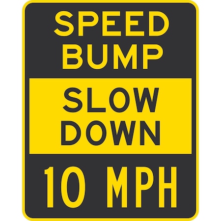 Lyle Speed Bump Slow Down 10 MPH, 24x30, Engineer Grade, Yellow G-14019-EG_24x30