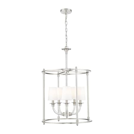 Z-Lite Katerina 5 Light Chandelier, Brushed Nickel, 20 In W x 31.5 In H 1950-5C-BN