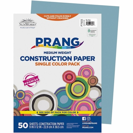 Sunworks Construction Paper, Sky Blue, 50PK PAC7603
