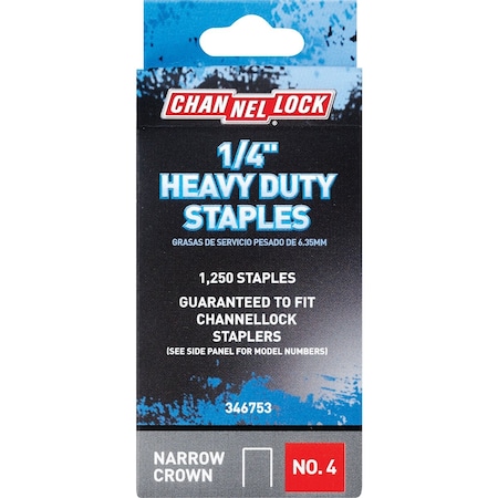 Channellock No. 4 Hvy Dty Narrow Crown Staple 1/4 In., 1250PK 346753