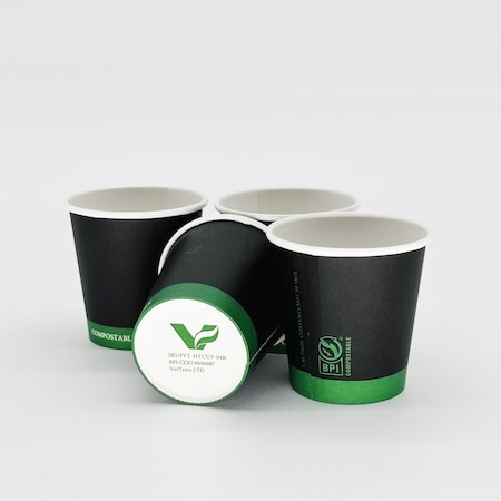 Verterra 4 Oz black Paper Cup, 1000 count, 50 count inners, 1000PK VT-HTCUP-04B