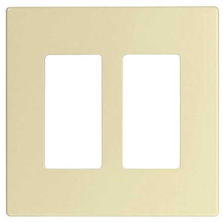 Eaton Wiring Devices PJ Wallplate, 487 in L, 494 in W, 2 Gang, Polycarbonate, Light Almond, HighGloss PJS262LA