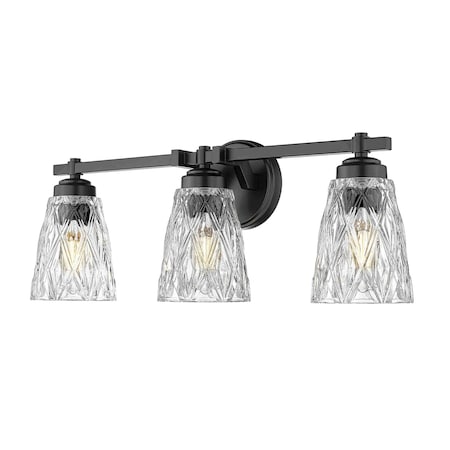 Z-Lite Andree Matte Black 3 Light Vanity 1960-3V-MB