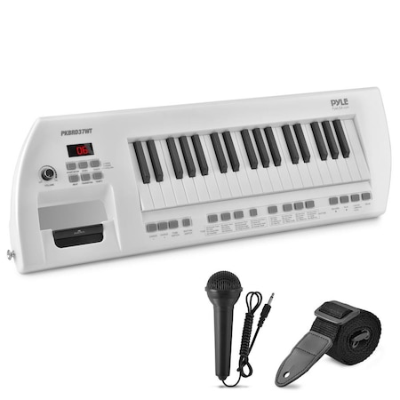 Pyle Electric Piano, 37 Keys Electric Keyboard Piano, Music Keyboard PKBRD37WT