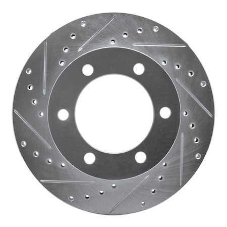 Dynamic Friction Co DFC Brake Rotor - Drilled and Slotted - Silver 631-76121L