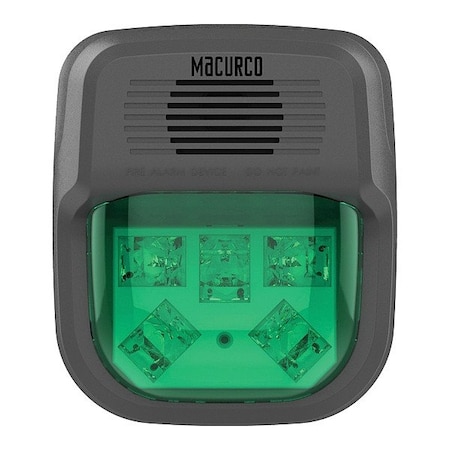 Macurco HornandStrobe, Green, ForNotification/6/12 HS-G