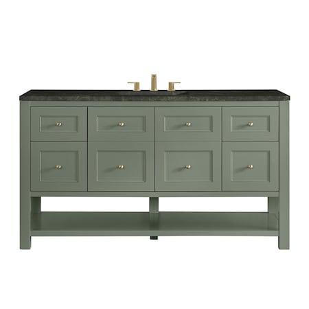 James Martin Vanities Breckenridge 60" Single Vanity, Smokey Celadon, w/ 3 CM Phantome Eclos Top 330-V60S-SC-3PHT