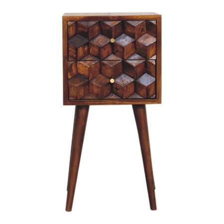 Homeroots 24" Brown Solid Wood Two Drawer Nightstand 701737