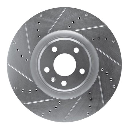 Dynamic Friction Co DFC Brake Rotor - Drilled and Slotted - Silver 631-73064L