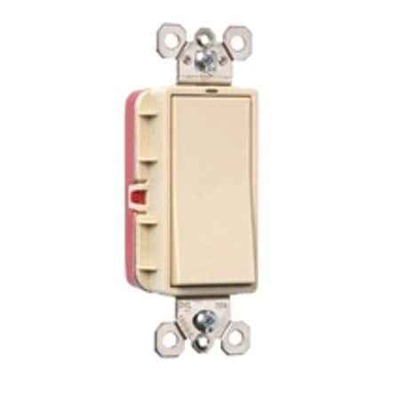 Pass & Seymour Wall Switch, 2 hp, Rocker, 20 A, Ivory PT2625I
