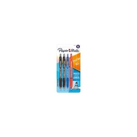 Paper Mate Profile Gel Pen - 0.7 mm Medium Pen Point - Retractable - Black, Blue, Red, Assorted Ink, 6PK 2095469