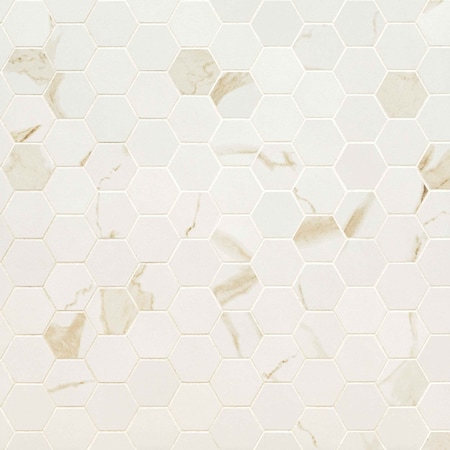 Msi Eden Calacatta Sample. Matte Porcelain Hexagon Floor & Wall Tile ZOR-PT-0634-SAM