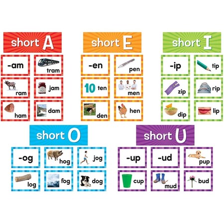 Roomfactory Short Vowels Pocket Chart Cards - 205 Piece RO3484343