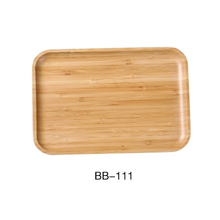 Yanco 11 x 7.5 x 0.75 in. Rectangular Tray, Bamboo, 24PK BB-111