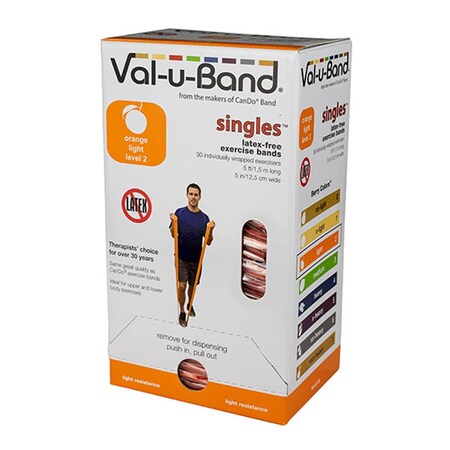 Fabrication Enterprises 5 ft. Singles Val-U-Band Exercise Band, Orange 2 - 30 Each 1560592