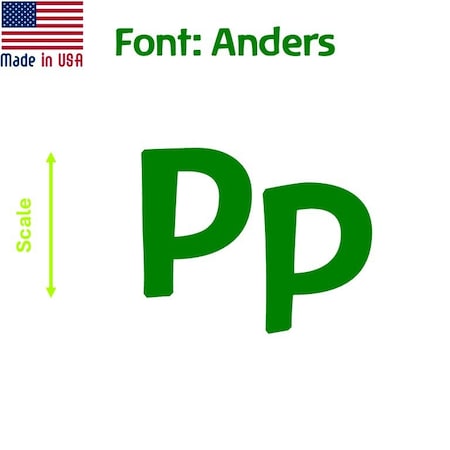 Aacc Self-Adhesive Vinyl Letter: P, Scale: 20 in. Color: Green Font: Anders by, 8PK AACC-Anders-UP-Green-I20x8