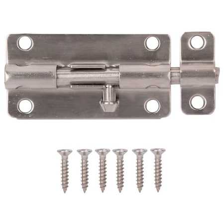 Prosource Barrel Bolt, 0.31 Dia in Bolt Head, 4 in L Bolt, Stainless Steel, Stainless Steel SS-B04-PS