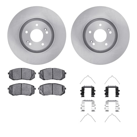 Dynamic Friction Co DFC Brake Rotor with 5000 Brake Pads and Hardware Kit 6512-03119