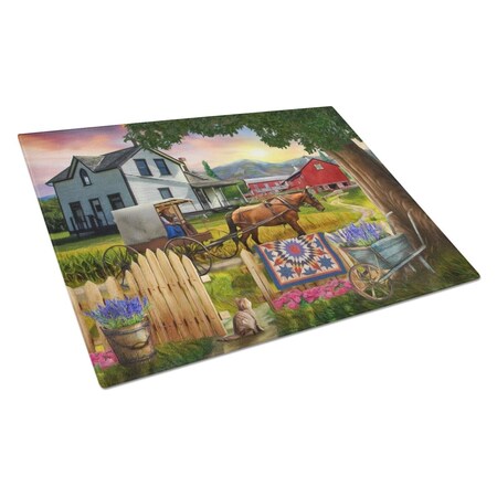 Carolines Treasures Headed Home for Dinner Farm Glass Cutting Board - Large PTW2071LCB