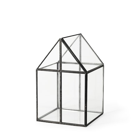 Homeroots 8" Black And Clear Glass And Metal Box 392581