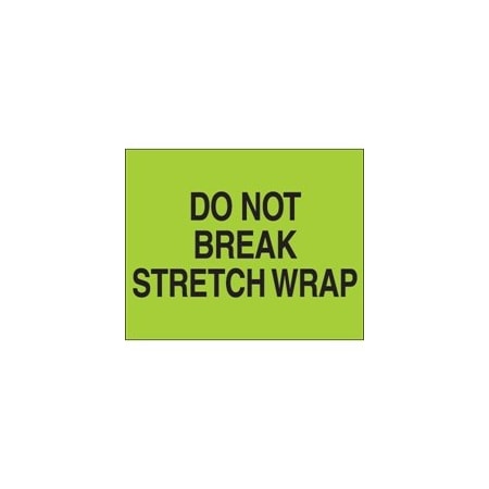 Bubblefast 8 x 10'' - ''Do Not Break Stretch Wrap'' Fluorescent Green Labels BFDL1103