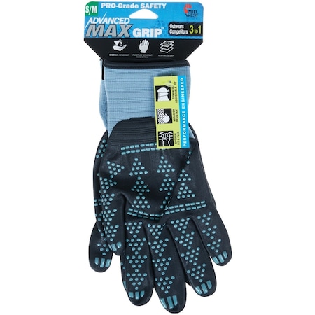 Midwest Gloves & Gear Advanced MAX Grip Unisex Small/Medium Nitrile Coated Gloves 95SL-SM-DB-6