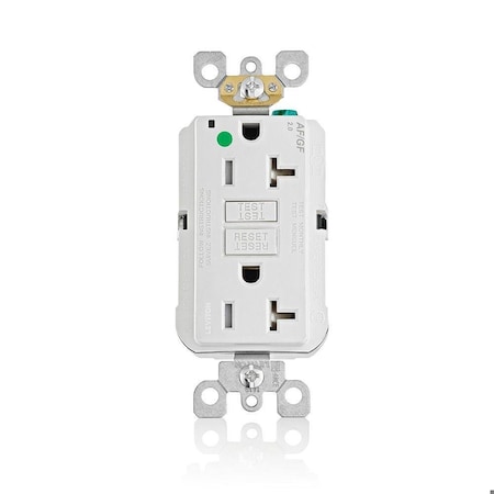 Leviton Receptable Outlet, Hospital Grade, White AGTR2-HGW