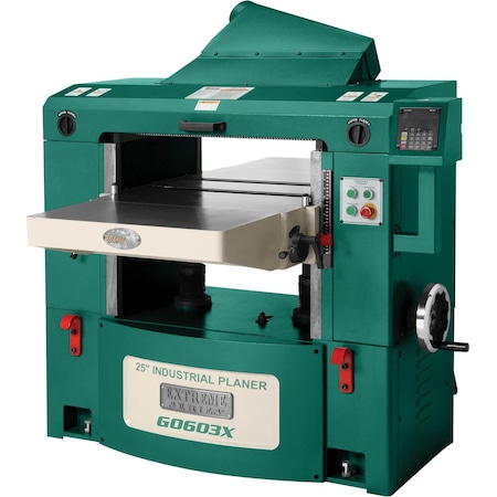 Grizzly 25" 15 HP 3-Phase Extreme-Series Planer w/ Helical Cutterhead G0603X