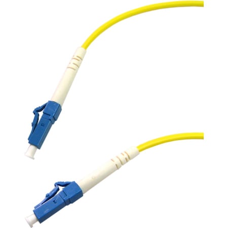 Cable Wholesale LC/UPC OS2 Simplex 2.0mm Fiber Optic Patch Cord, OFNR, Singlemode 9/125, Yellow Jacket, Blue LCLC-00205