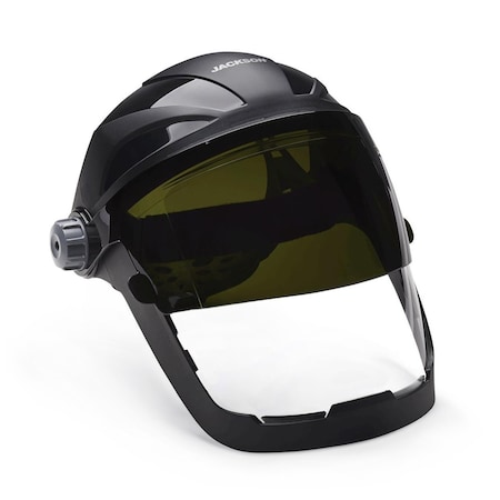 Jackson Safety Face Shield, Clear Visor, Polycarbonate, Ratchet Suspension, Anti-Fog Lens 14230