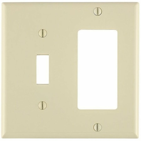 Leviton Combination Wallplate, Standard Size, Gang 2, Light Almond 80707-T
