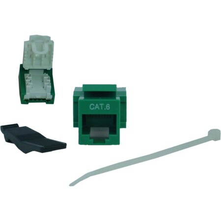 Cable Wholesale Cat6 Keystone Jack Green Toolless RJ45 Female 327-120GR
