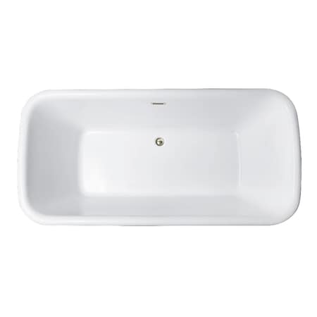 Kingston Brass 71-Inch Acrylic Oval Rectangular Double Ended Pedestal Tub with Drain, No Faucet Drillings VTDE713524C416