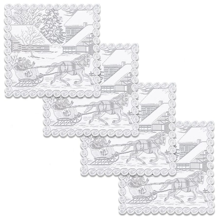 Heritage Lace 14 x 14 in. Sleigh Ride Doilies - White - Set of 4 SR-1414W-S