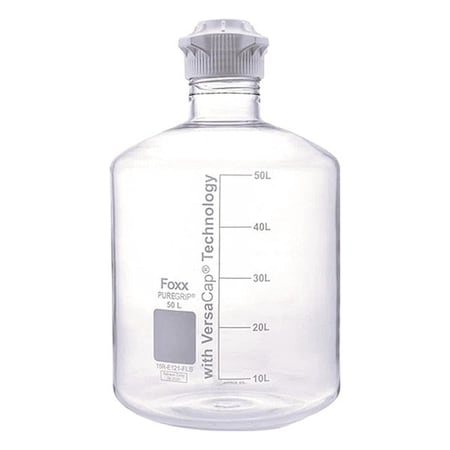 Zoro Select Carboy, Glass, 651.51 mm H, Colorless 48R-E900-FLS