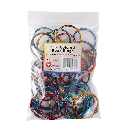 Hygloss Products Metallic Book Ring, 1.5" Diameter, 50PK HYG61353
