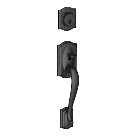 Schlage Residential Entrance Handleset Exterior Only, Camelot Style, Black F58 CAM 622