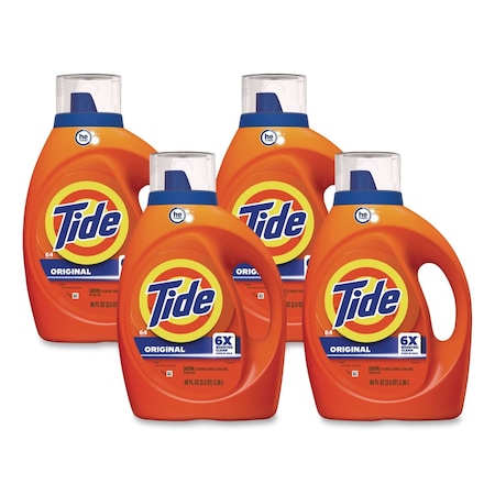 Tide Laundry Detergent, 92 oz Bottle, Liquid, Tide Original, 4 PK 40217