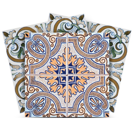 Homeroots 7" X 7" Muted Pastel Kyla Peel And Stick Tiles 400143