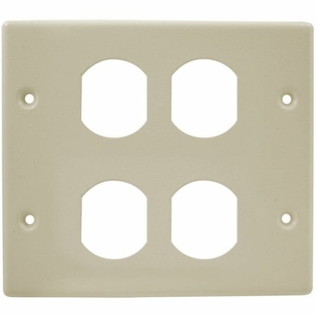 Hubbell Wiring Device-Kellems Duplex Plate, Ivory, Steel, Plates HBL4747BBIV